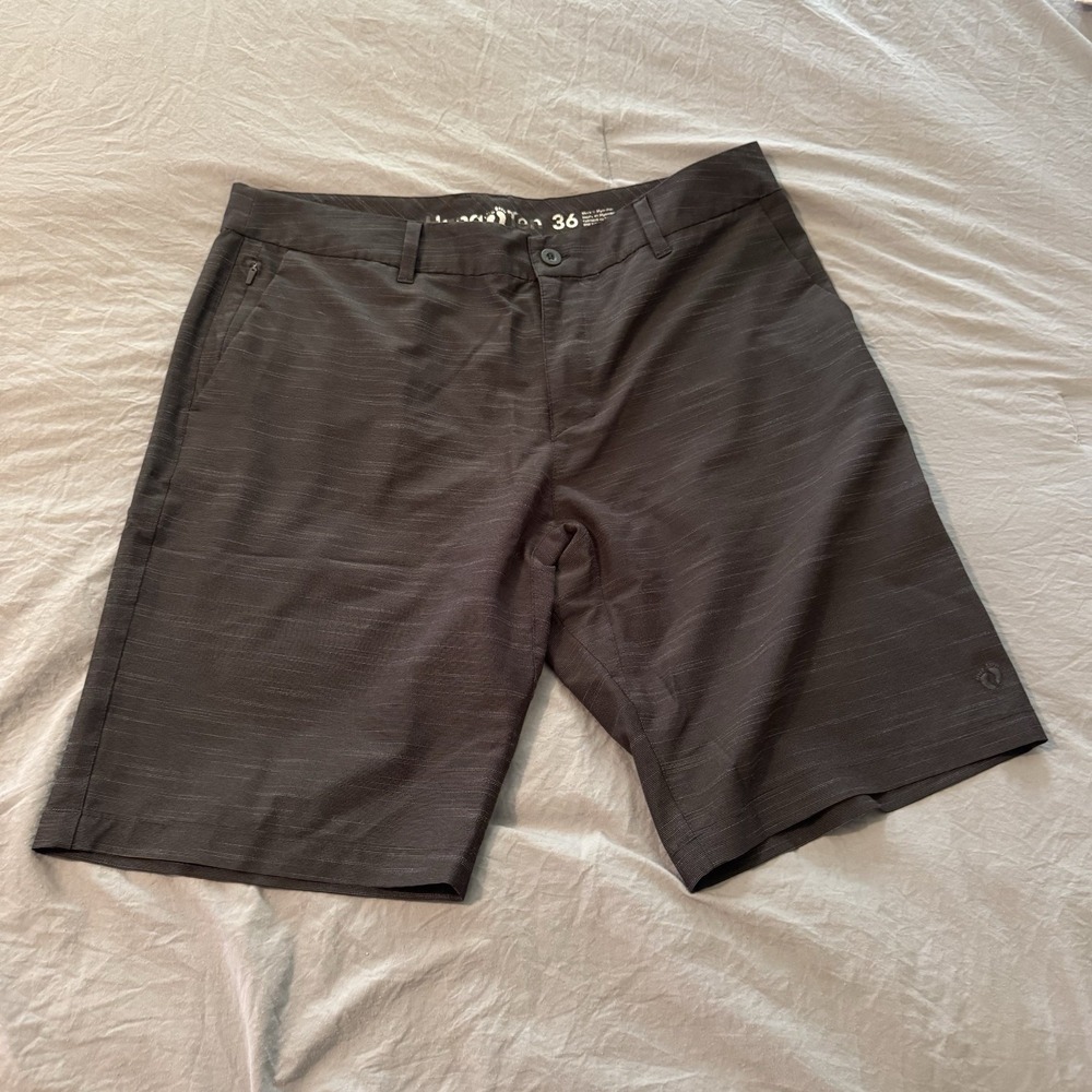 Hang Ten Hybrid Men's Shorts Quick-Drying Black/Dark Gray Size 36
